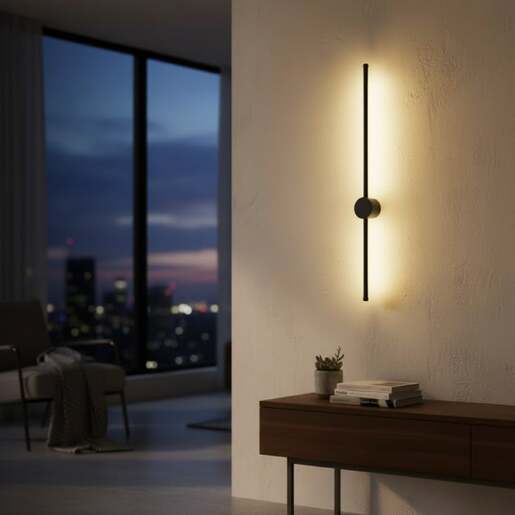 Crna zidna led lampa 12w 3000k ip20 Solea54/c