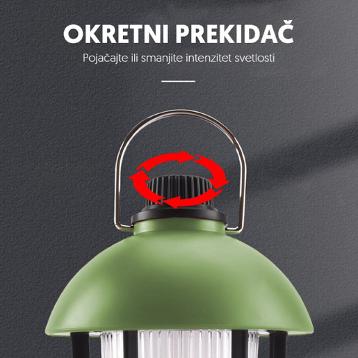 Prenosna led punjiva lampa zelena 17417-5905gr