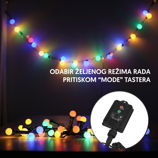 Solarni led niz 10 m 200 višebojnih led dioda 20405-5818-10m