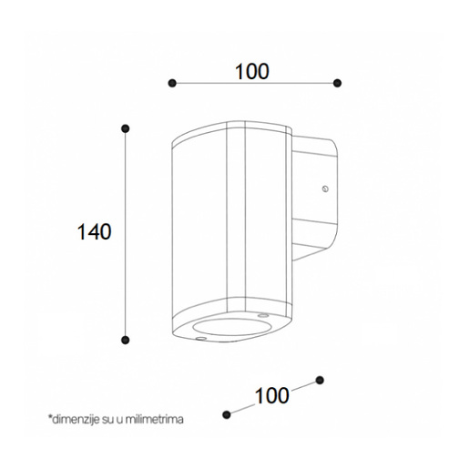 Zidna lampa 1xgu10 ip54 crna E250414