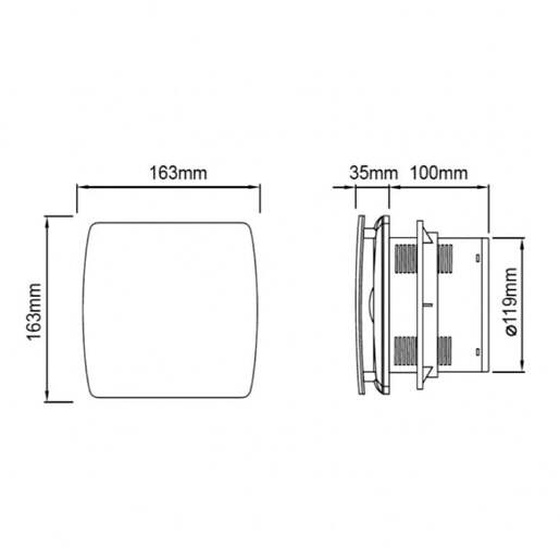 Izduvni ventilator 163x163mm 16w Lfww-11r