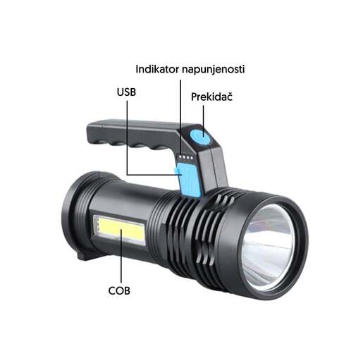 Punjiva led baterijska lampa 3w Pl8408p