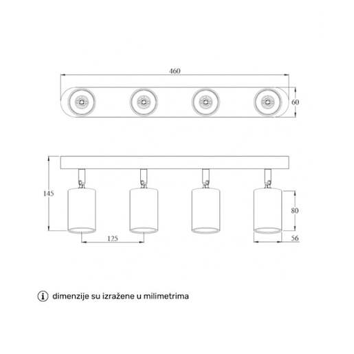 Spot lampa 4xgu10 Talia84