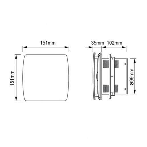 Izduvni ventilator 151x151mm 12w Lfww-09q