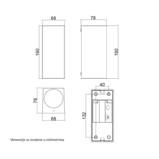 Zidna lampa 2xgu10 ip65 crna W10412/c