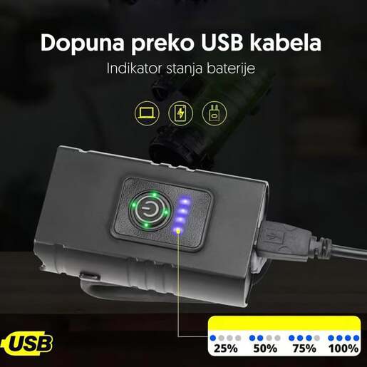 Punjiva led lampa za bicikl sa led diodama 17417-5916