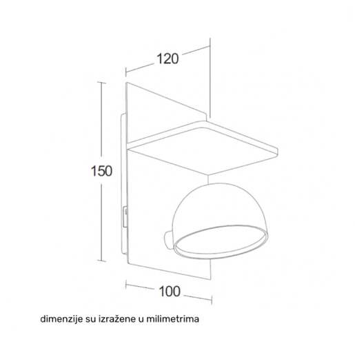 Zidna lampa 7w 3000k bela dimabilna Solea57