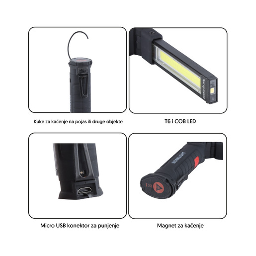 Punjiva led baterijska lampa 3w led Pl3394