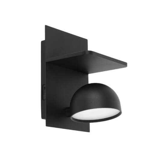 Zidna lampa 7w 3000k crna dimabilna Solea57c