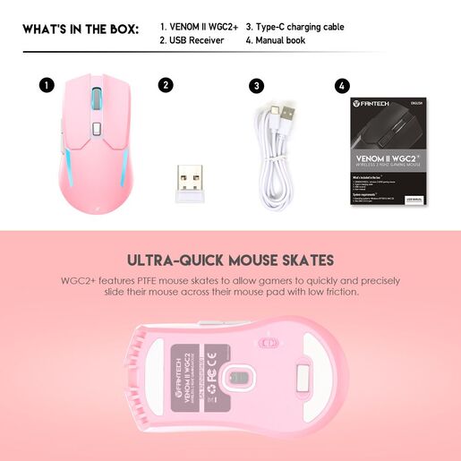 Mis Wireless Gaming Fantech WGC2 Venom II Sakura