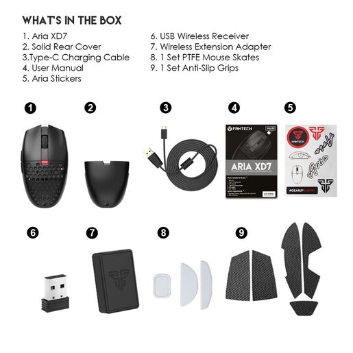 Mis Wireless Gaming Fantech XD7 Aria crni