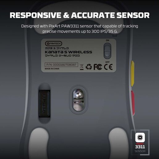 Mis Wireless Gaming Fantech WG9S Kanata S sivi