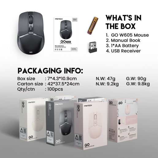 Mis Wireless Fantech W605 GO roze