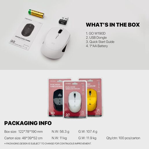 Kancelarijski Wireless mis Fantech W190 zuti