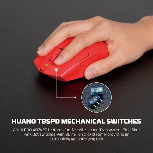 Mis Wireless Gaming Fantech XD7V2P Aria II PRO crveni