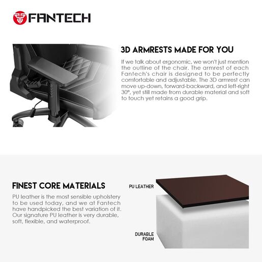 Stolica Gaming Fantech Ledare GC-192 siva