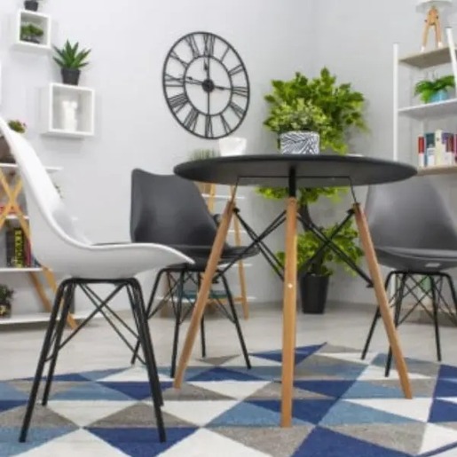 Trpezarijski sto-okrugli Skandi crni 90cm
 25-KS001