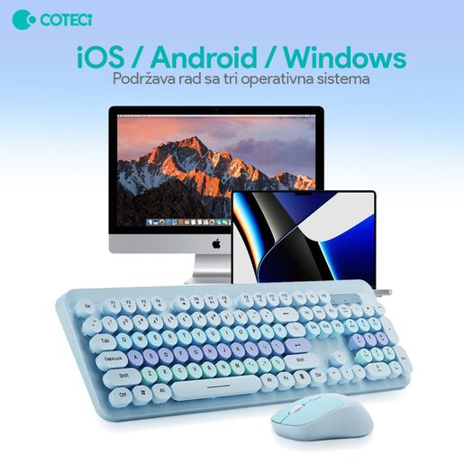 Combo mis i tastatura Coteci OF-054 plava