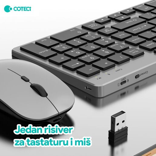 Combo mis i tastatura Coteci 102 siva