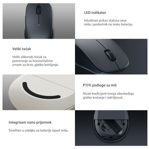 Xiaomi Mi DualMode wireless mis 2 Silent edition crni