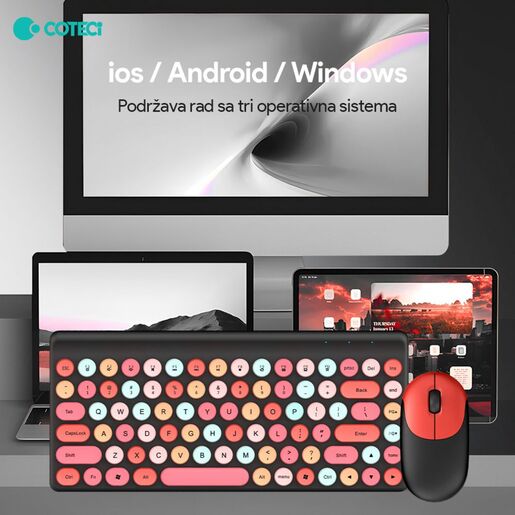 Combo mis i tastatura Coteci OF-053 crno crvena