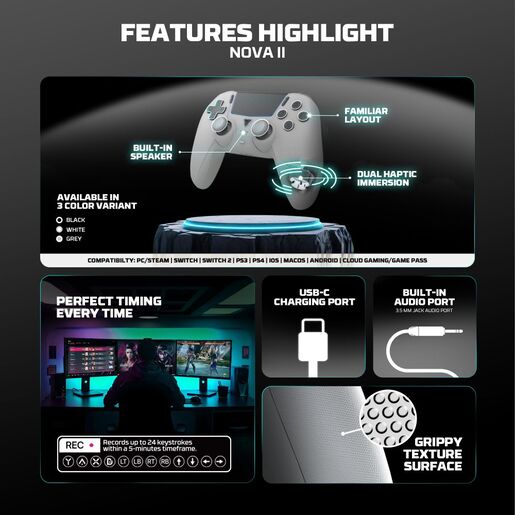 Joypad wireless charging dock Fantech ACGP05 WGP16, PS5 compatible sivi