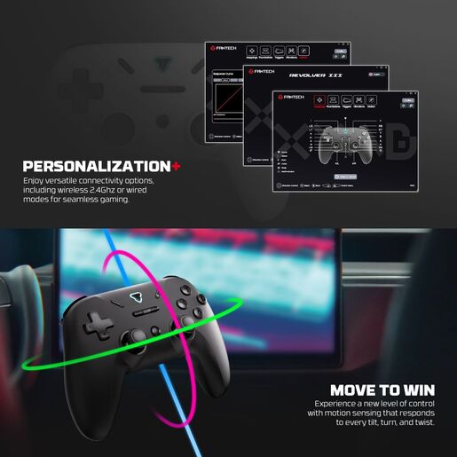 Joypad wireless Fantech WGP12S Revolver III sivi