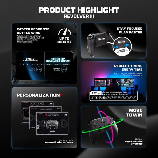 Joypad wireless Fantech WGP12S Revolver III sivi