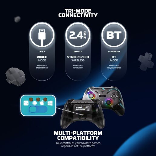 Joypad wireless Fantech WGP15V2S EOS PRO II S Geminus multiplatform RGB crni