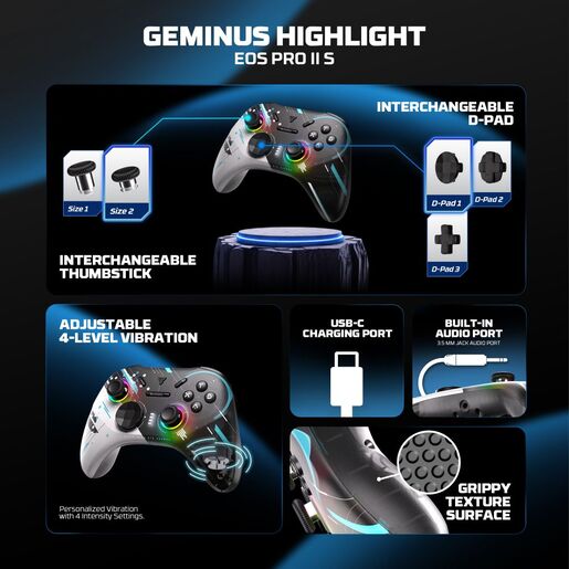 Joypad wireless Fantech WGP15V2S EOS PRO II S Geminus multiplatform RGB crni