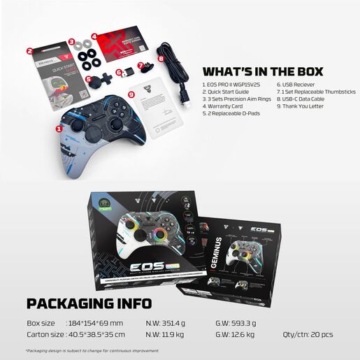 Joypad wireless Fantech WGP15V2S EOS PRO II S Geminus multiplatform RGB crni
