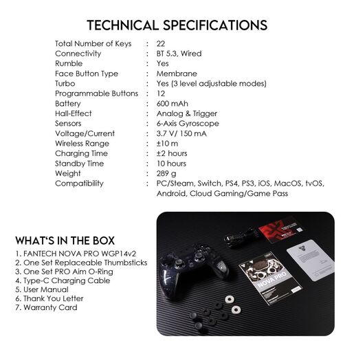 Joypad wireless Fantech WGP14V2 NOVA PRO multiplatform plavi