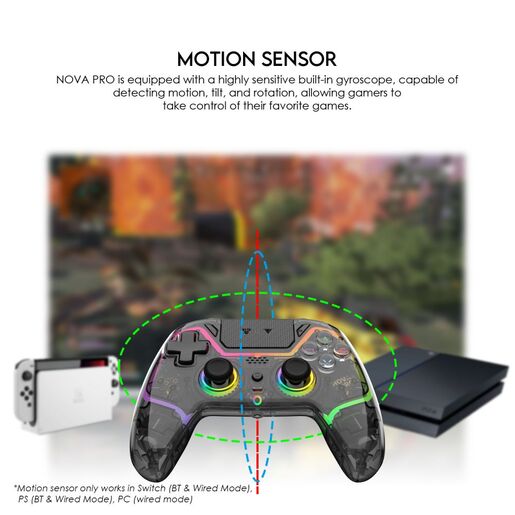Joypad wireless Fantech WGP14V2 NOVA PRO multiplatform RGB CLEAR sakura
