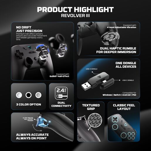 Joypad wireless Fantech WGP12S Revolver III beli