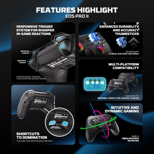 Joypad wireless Fantech WGP15V2 EOS PRO II multiplatform RGB crni