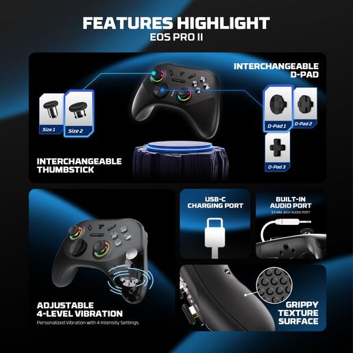 Joypad wireless Fantech WGP15V2 EOS PRO II multiplatform RGB crni