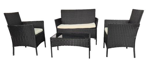 Nexsas Baštenski set od ratana sa jastucima Kalina crna 128739