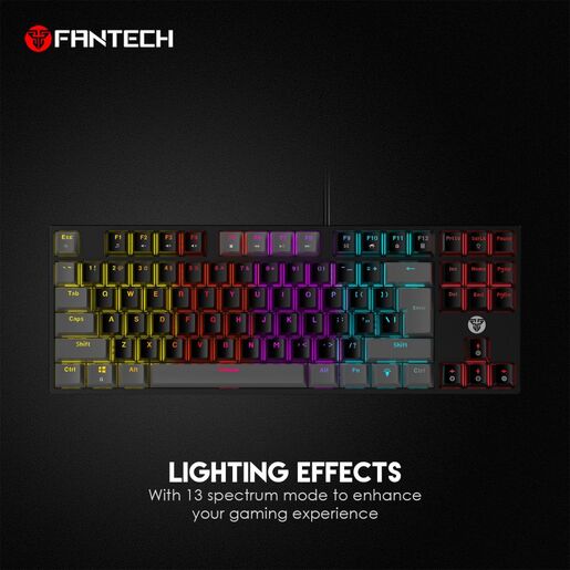 Tastatura Mehanicka Gaming Fantech MK876 RGB Atom TKL crna (Red switch)
