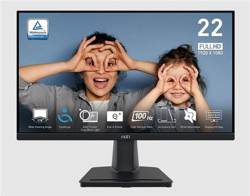 Monitor MSI PRO MP225V 21.45", VA, FHD, 100Hz, 1ms, HDMI, VGA