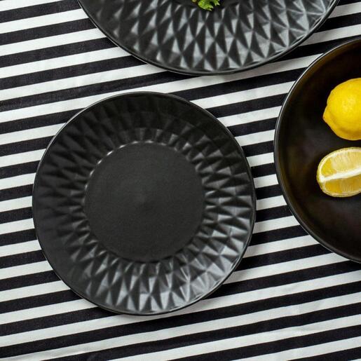 Nava kameni desertni tanjir "soho classic" 20cm crni