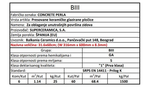 Zidne pločice CONCRETE PERLA 30x60