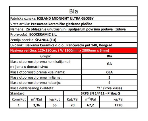 Zidne i podne pločice ICELAND MIDNIGHT ULTRA GLOSS 60x120