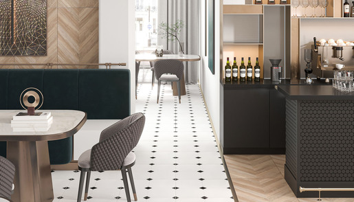 Zidne i podne pločice BETERA BLACK-WHITE 58x58