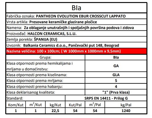 Zidne i podne pločice PANTHEON EVOLUTION EBUR CROSSCUT LAPATTO 100x100