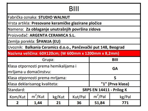 Zidne pločice STUDIO WALNUT 60x120