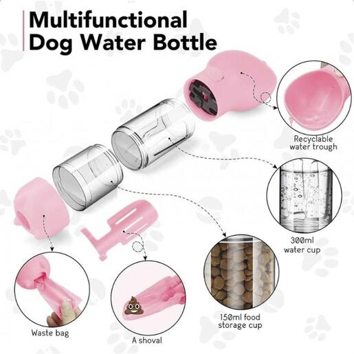 Winner Bike Multifunkcionalna flašica za pse i mačke pink Out0055