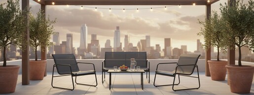 Zen Garden Baštenska garnitura Luna, Crna ZG 031053