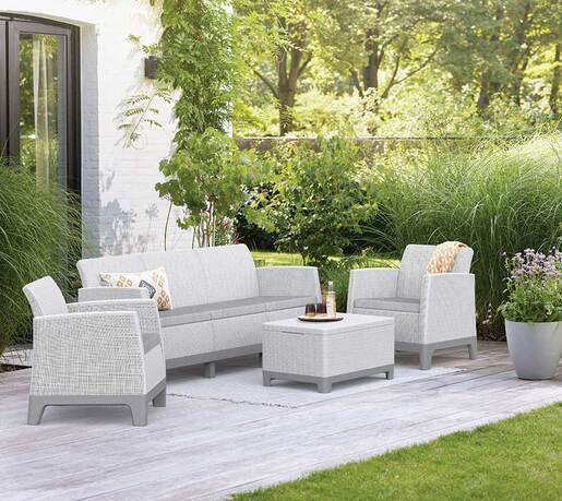 Keter Baštenska garnitura Scandi forma III sa box stolom, siva CU 264088