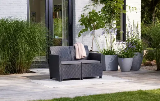 Keter Baštenska garnitura Claire 2 seater sa box stolom, grafit  CU 253084