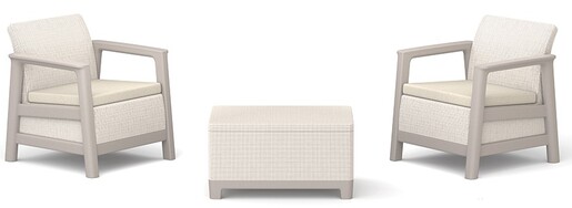 Keter Baštenska garnitura Scandi linea sa box stolom, bež CU 264044